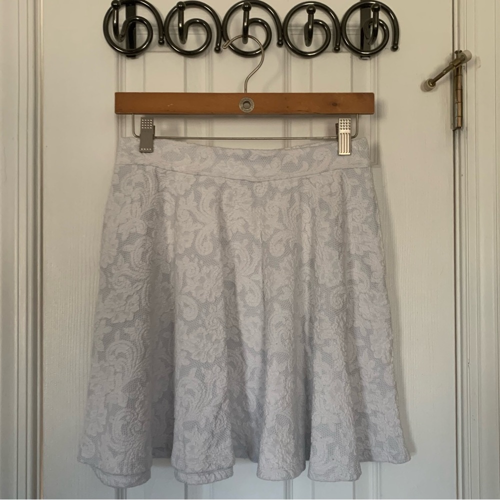 Y2K A&F Powder Jacquard Gathered A-Line Mini Skirt